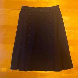 Jones New York Suiting Black Pleated A-line Skirt Size 6P